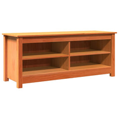 vidaXL Storage Bench 110 x 38 x 45.5 cm Solid Pine Wood Wax Brown 2