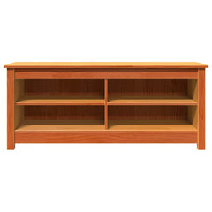 vidaXL Storage Bench 110 x 38 x 45.5 cm Solid Pine Wood Wax Brown 5