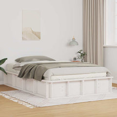 Bed Frame Solid Pine Wood Length 190 cm White 120 cm