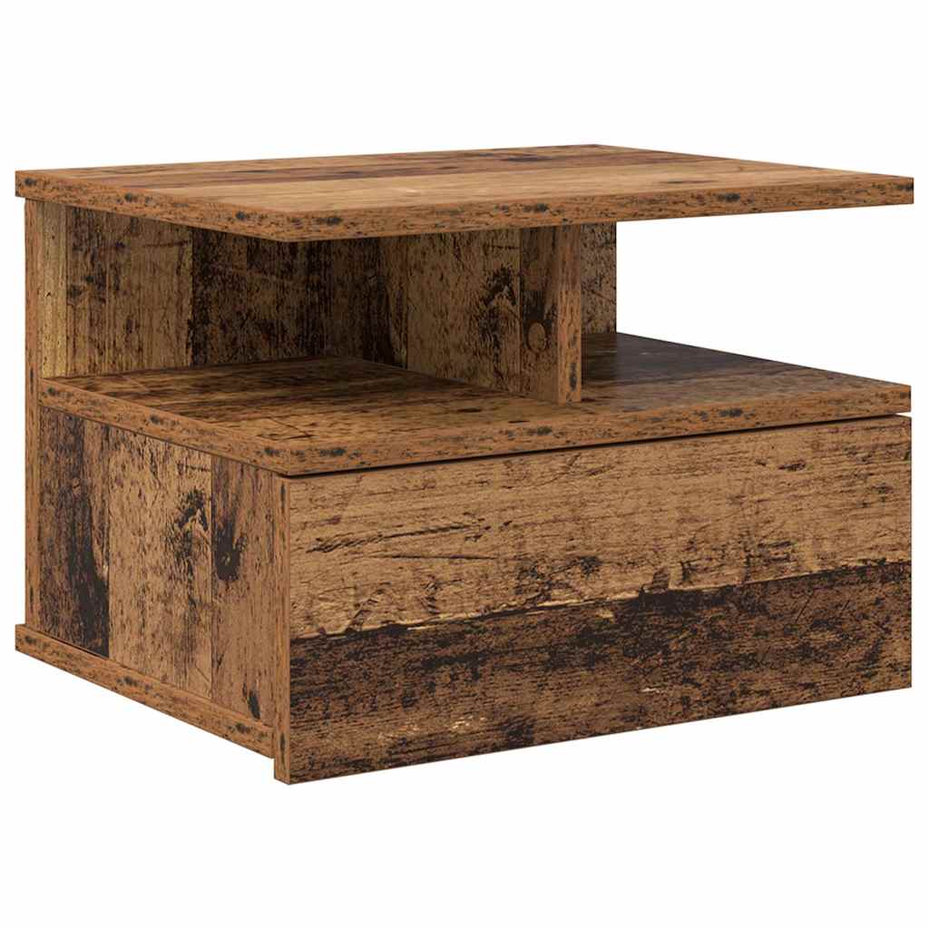 vidaXL Floating Nightstand Old Wood 40 x 31 x 28 cm Engineered Wood 2