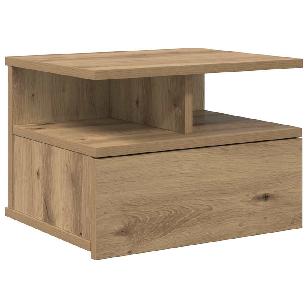 vidaXL Floating Nightstand Artisan Oak 40 x 31 x 28 cm Engineered Wood 2