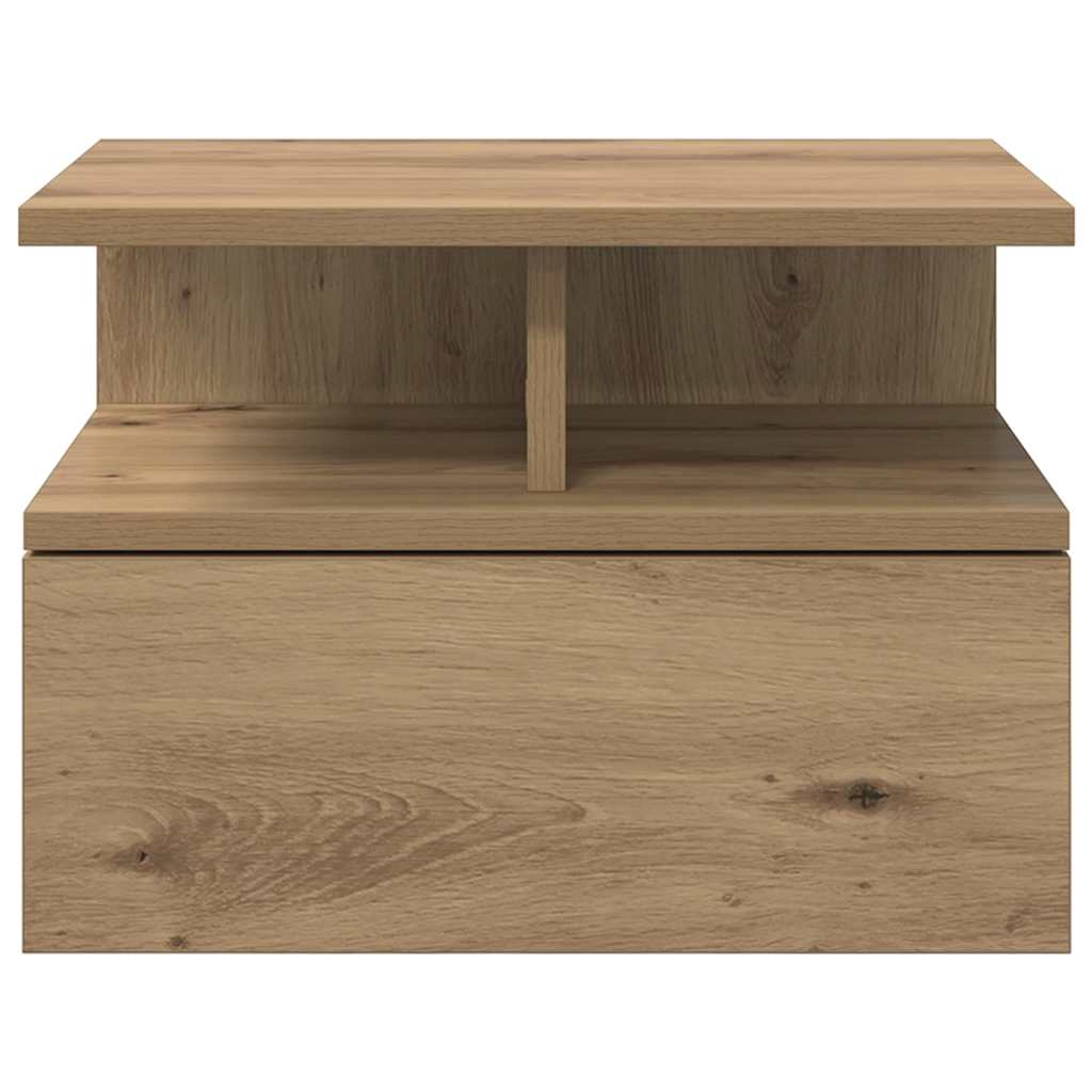 vidaXL Floating Nightstand Artisan Oak 40 x 31 x 28 cm Engineered Wood 6