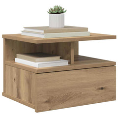 vidaXL Floating Nightstand Artisan Oak 40 x 31 x 28 cm Engineered Wood 3