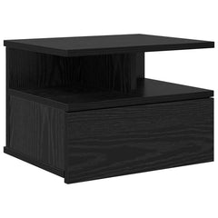 vidaXL Floating Nightstand Black Oak 40 x 31 x 28 cm Engineered Wood 2