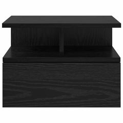 vidaXL Floating Nightstand Black Oak 40 x 31 x 28 cm Engineered Wood 6