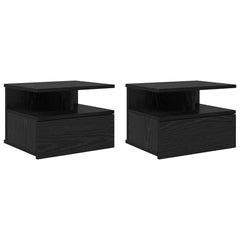 vidaXL Floating Nightstand 2 pcs Black Oak 40 x 31 x 28 cm 2