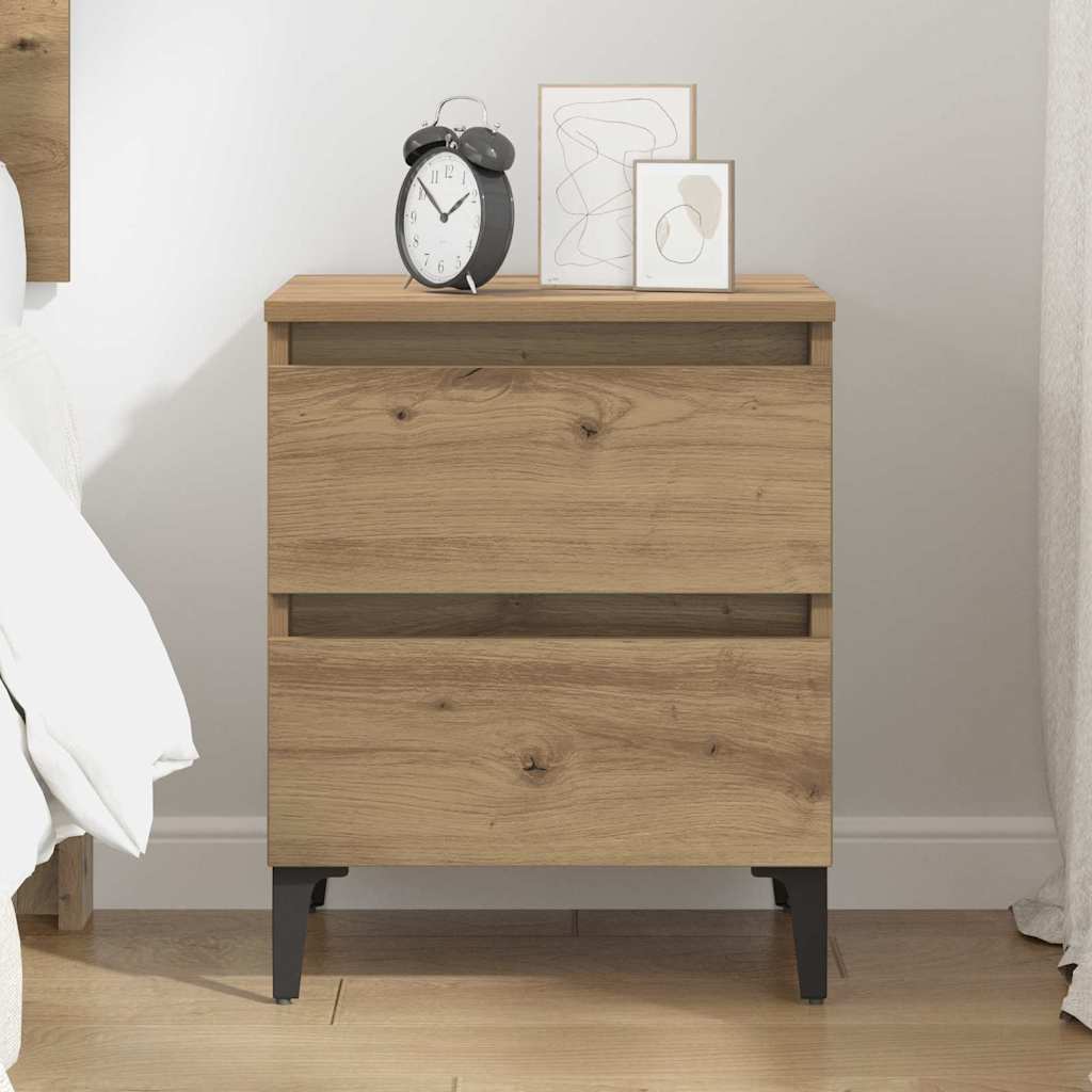 vidaXL Bedside Cabinet Artisan Oak 40 x 35 x 50 cm Engineered Wood 4