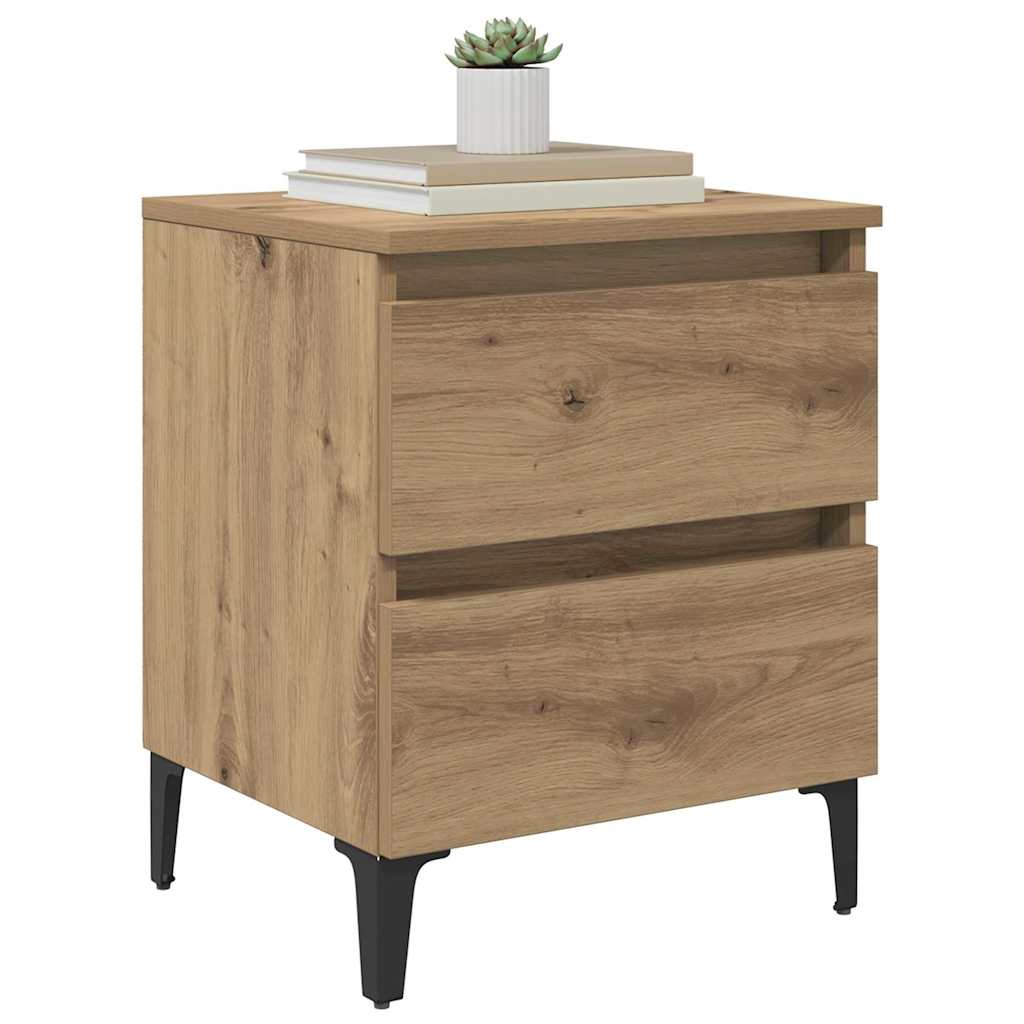 vidaXL Bedside Cabinet Artisan Oak 40 x 35 x 50 cm Engineered Wood 3