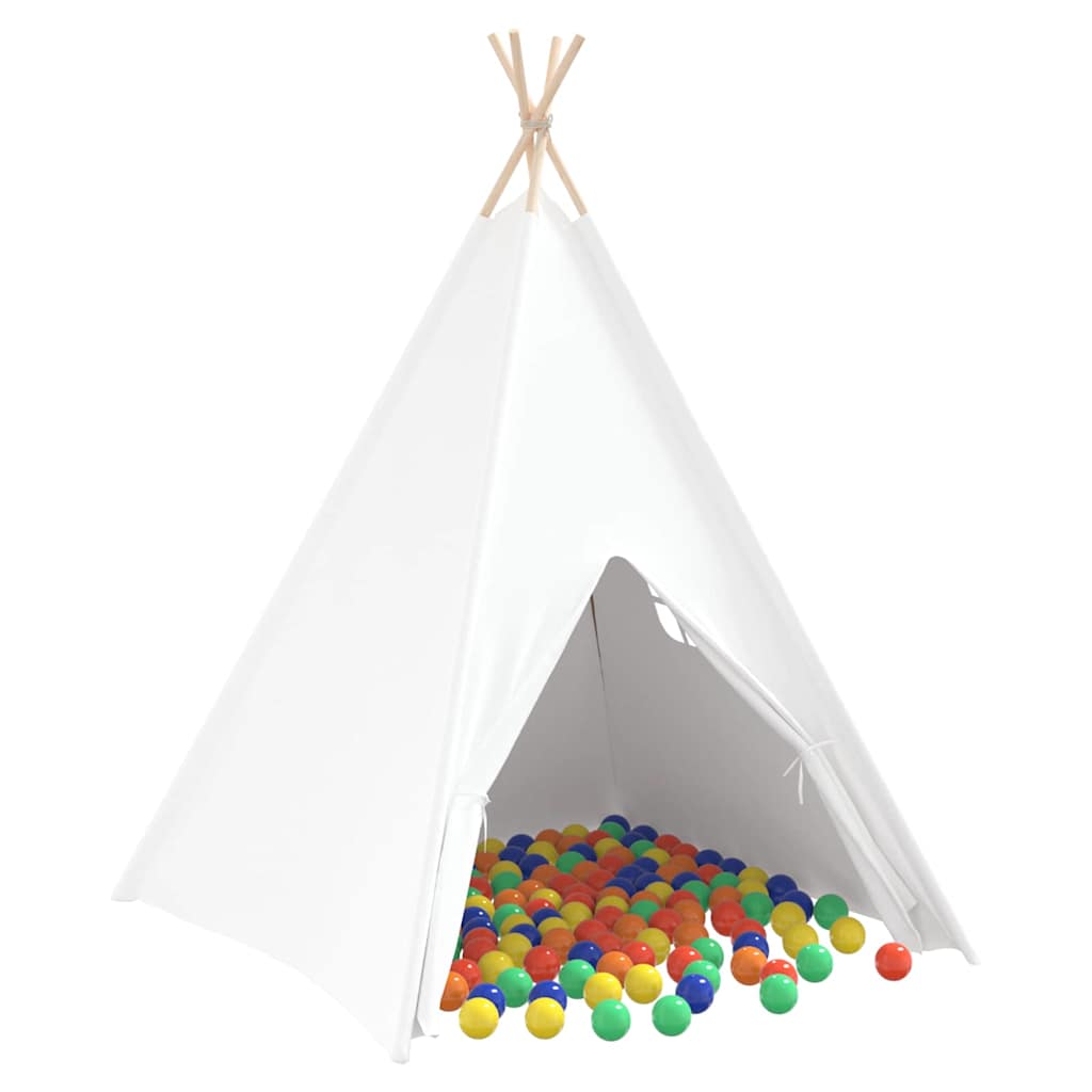 vidaXL Teepee Tent White 120 x 120 x 150 cm Fabric and Plastic 2