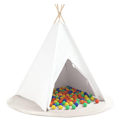 vidaXL Teepee Tent White 120 x 120 x 150 cm Fabric and Plastic 3