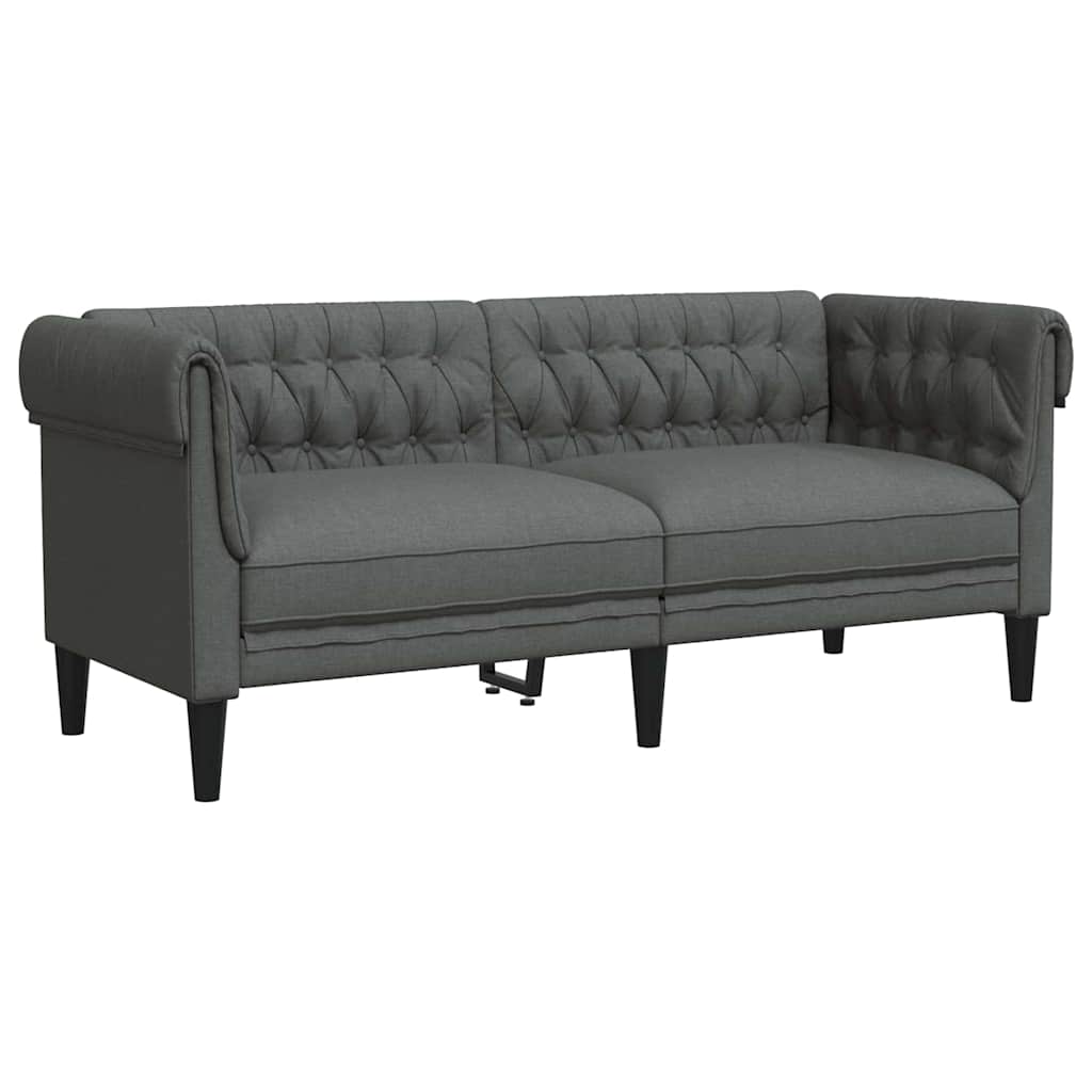 Living Room Couch 2 pcs Dark Grey Fabric 2-seater sofa +3-seater sofa