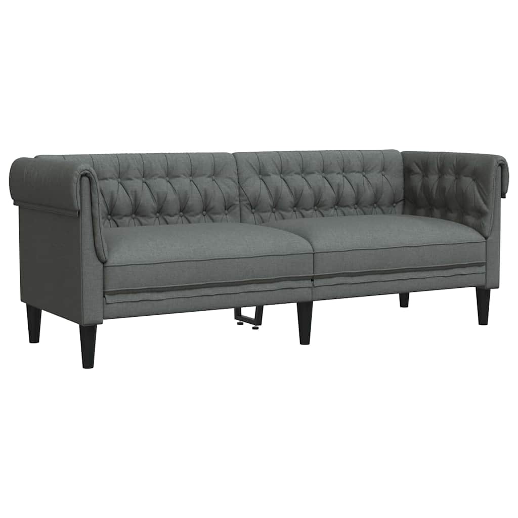Living Room Couch 2 pcs Dark Grey Fabric 2-seater sofa +3-seater sofa