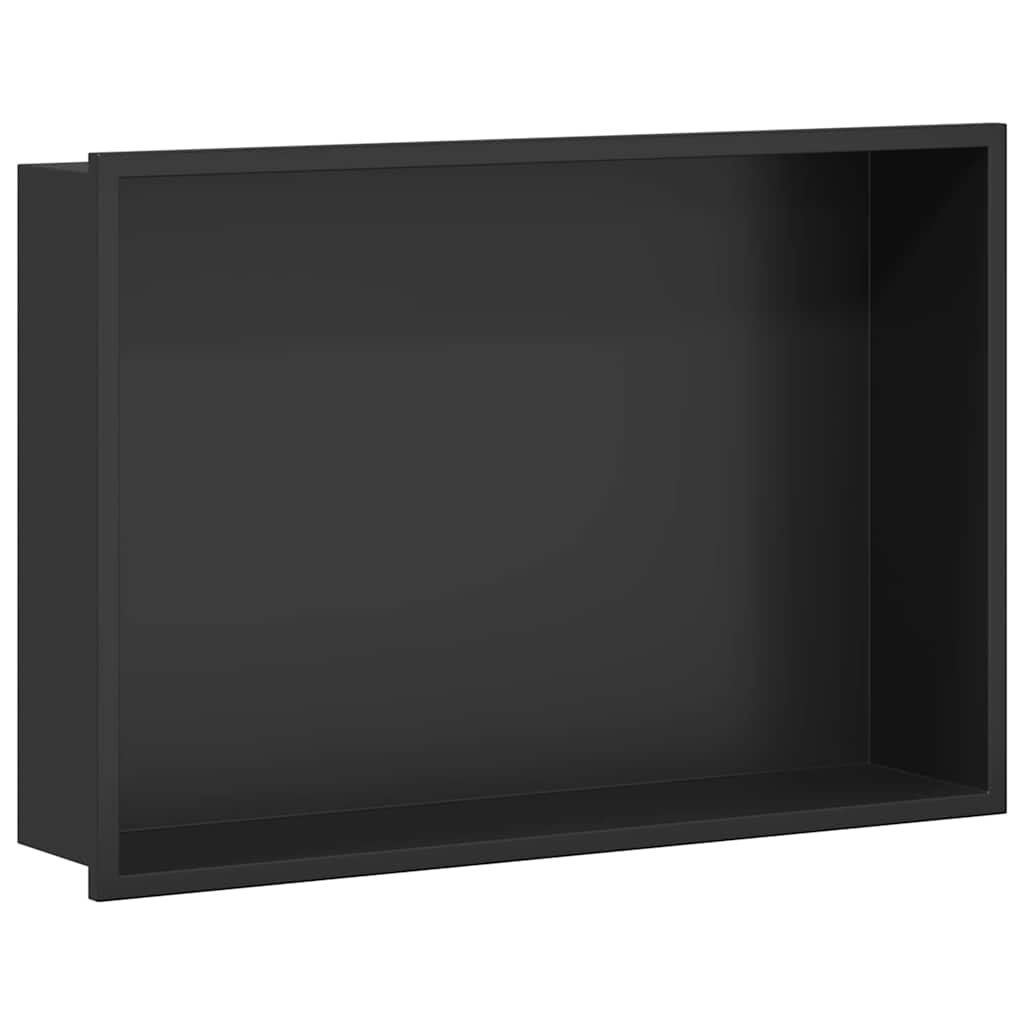 vidaXL Shower Niche Black 45 x 30 x 9.5 cm Stainless Steel 2