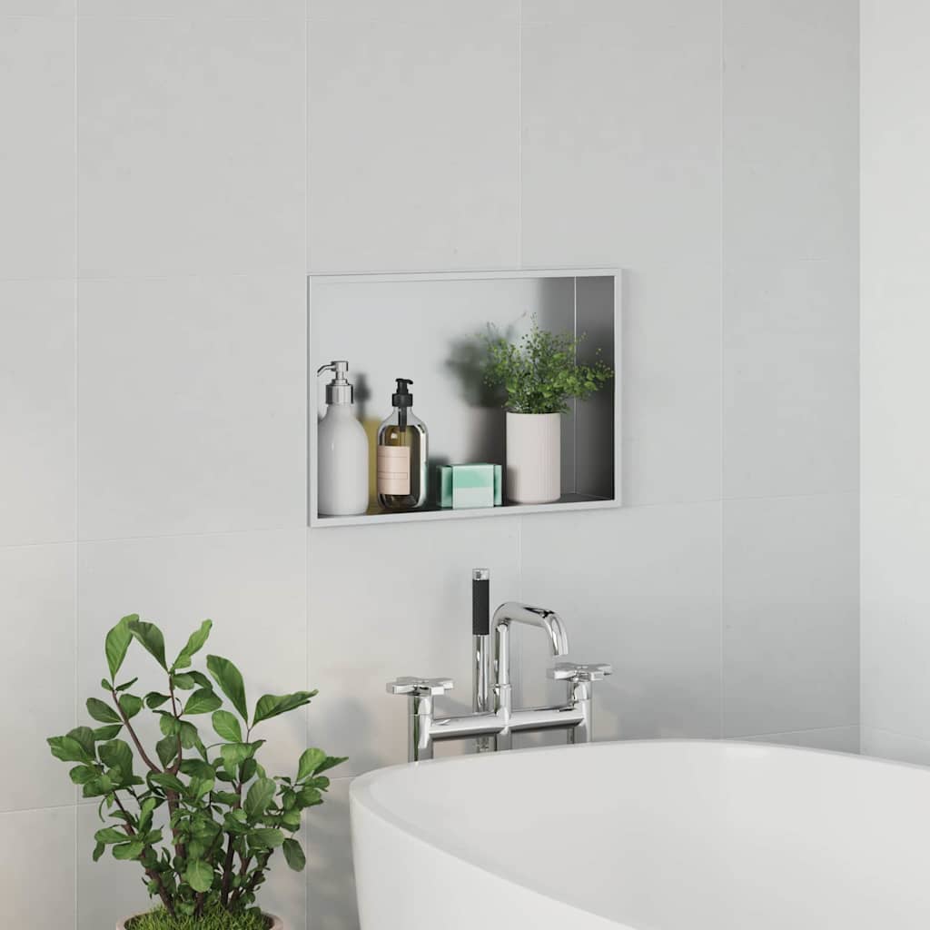 vidaXL Shower Niche Silver 45 x 30 x 9.5 cm Stainless Steel 4