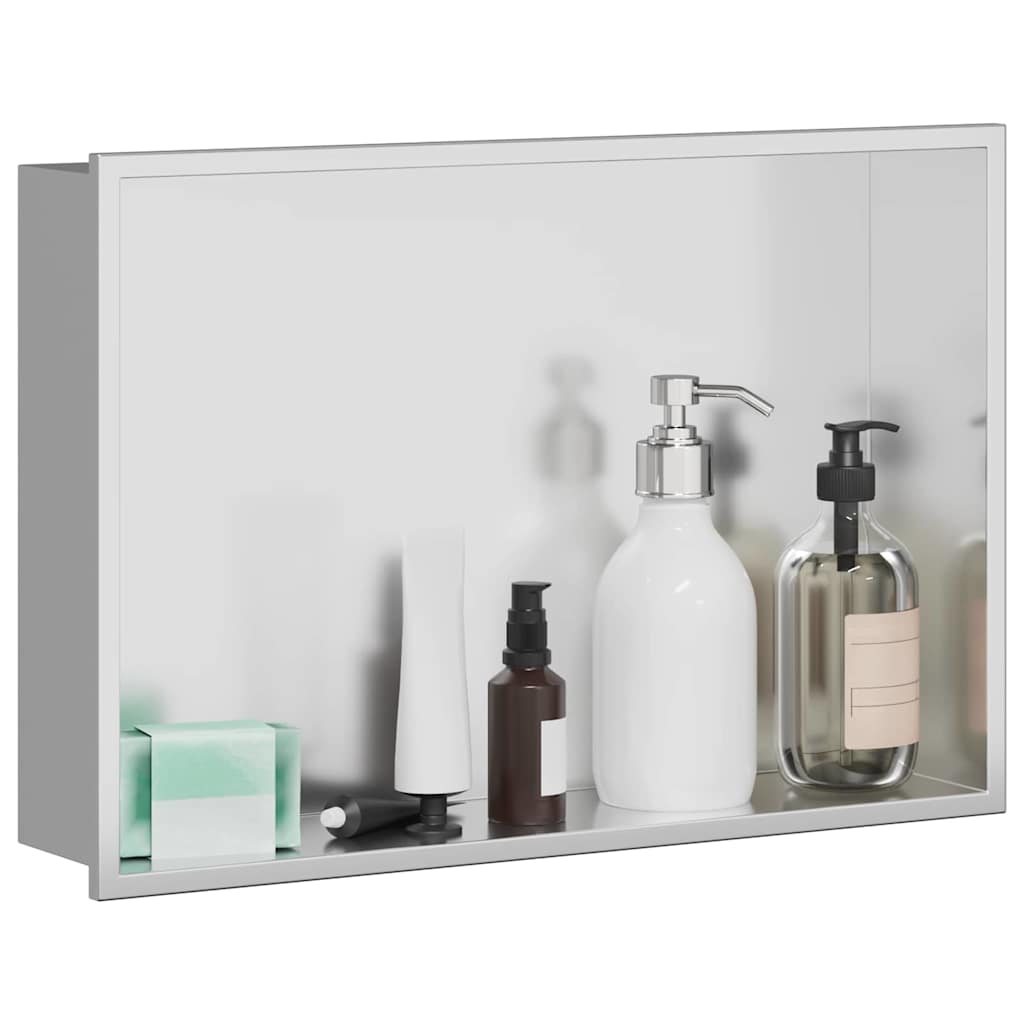 Shower Niche White Stainless Steel