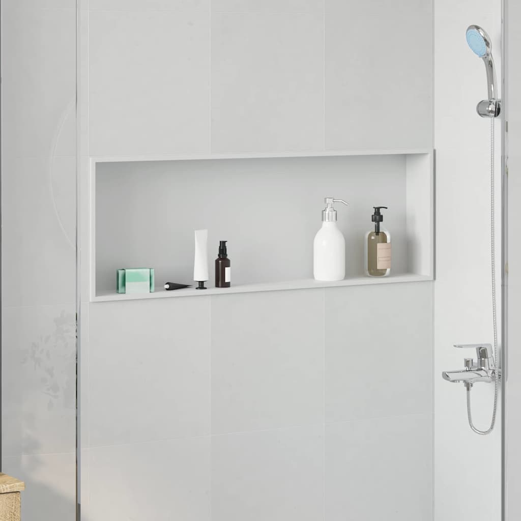 vidaXL Shower Niche White Stainless Steel