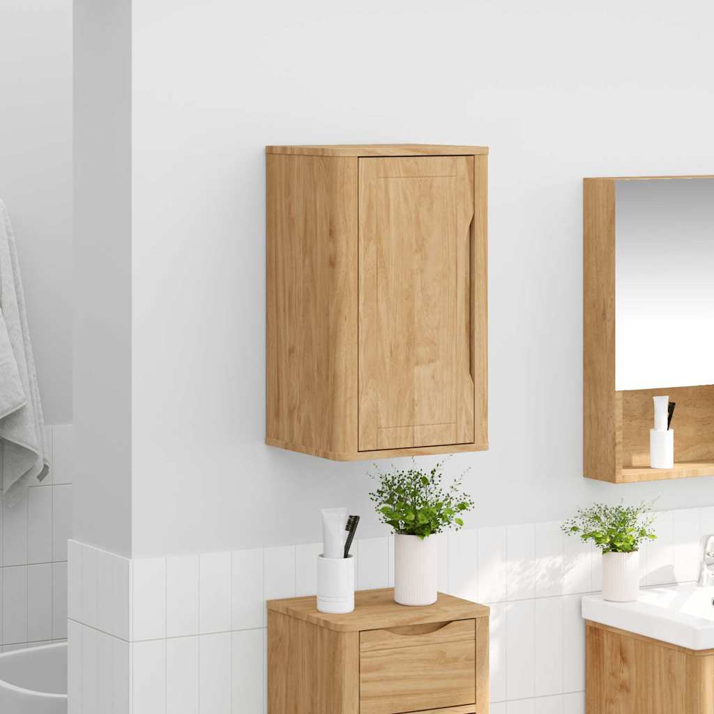 vidaXL Bathroom Wall Cabinet with Door FLORO Wax Brown 35 x 30 x 60 cm 4