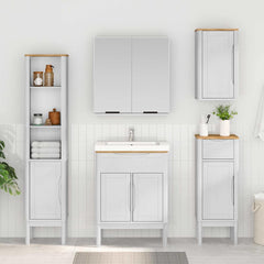 vidaXL Bathroom Cabinet FLORO White 35 x 30 x 90 cm Solid Pine Wood 1