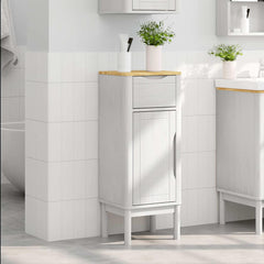 vidaXL Bathroom Cabinet FLORO White 35 x 30 x 90 cm Solid Pine Wood 4