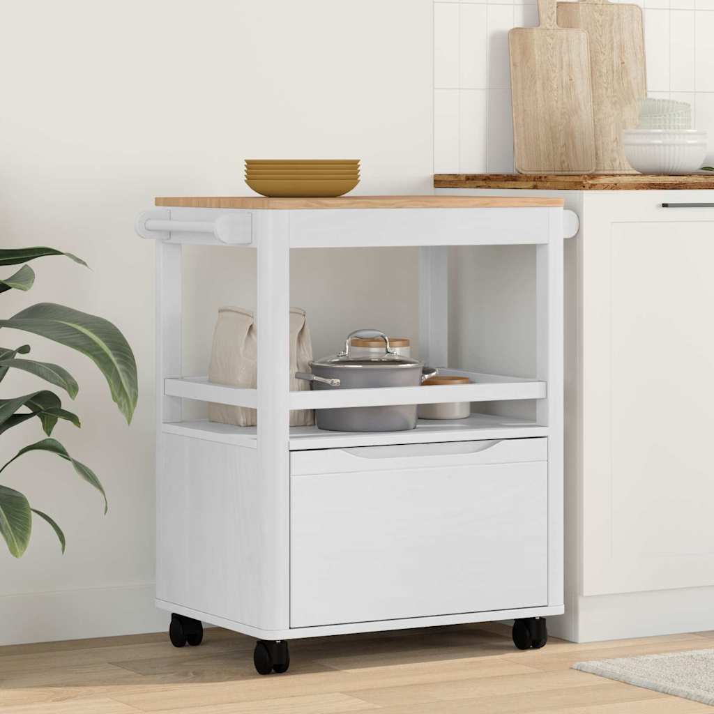 Kitchen Trolley FLORO 72.5 x 45 x 80 cm White