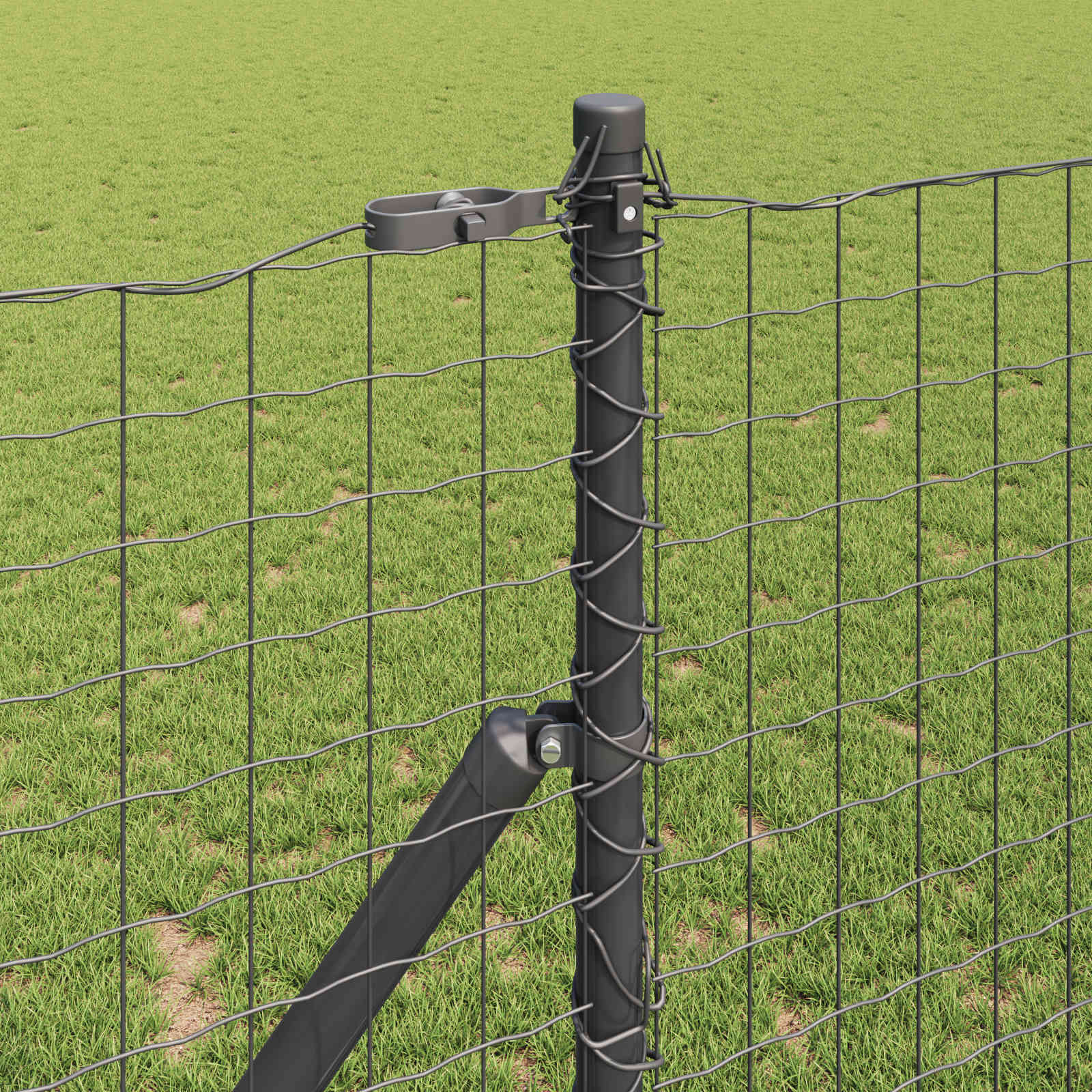 vidaXL Fence Post 12 pcs Grey Powder-coated steel 3