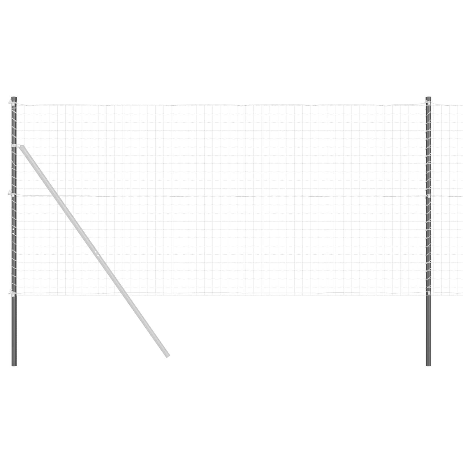 vidaXL Fence Post 12 pcs Grey Powder-coated steel 2