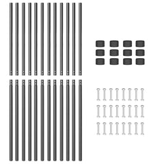 vidaXL Fence Post 12 pcs Grey Powder-coated steel 5