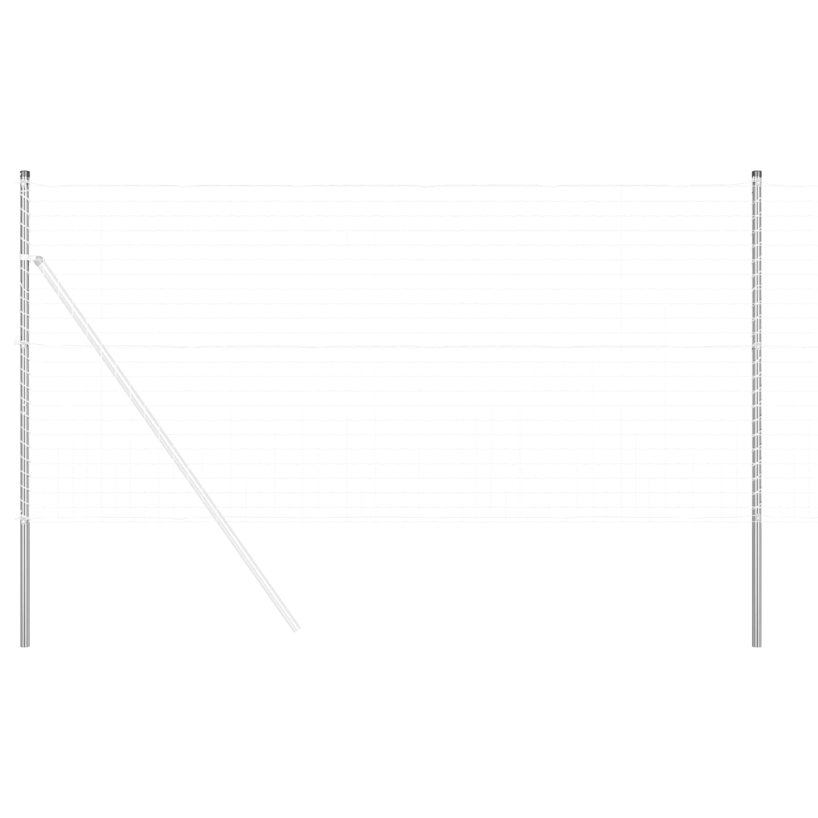vidaXL Fence Post 12 pcs Silver Powder-coated steel 2