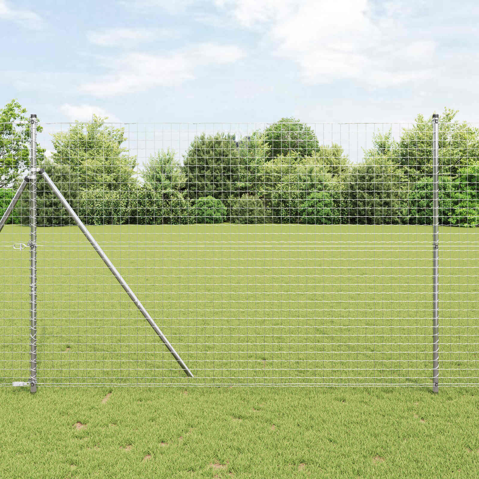 vidaXL Fence Post 12 pcs Silver Powder-coated steel 1