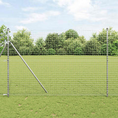 vidaXL Fence Post 12 pcs Silver Powder-coated steel 1