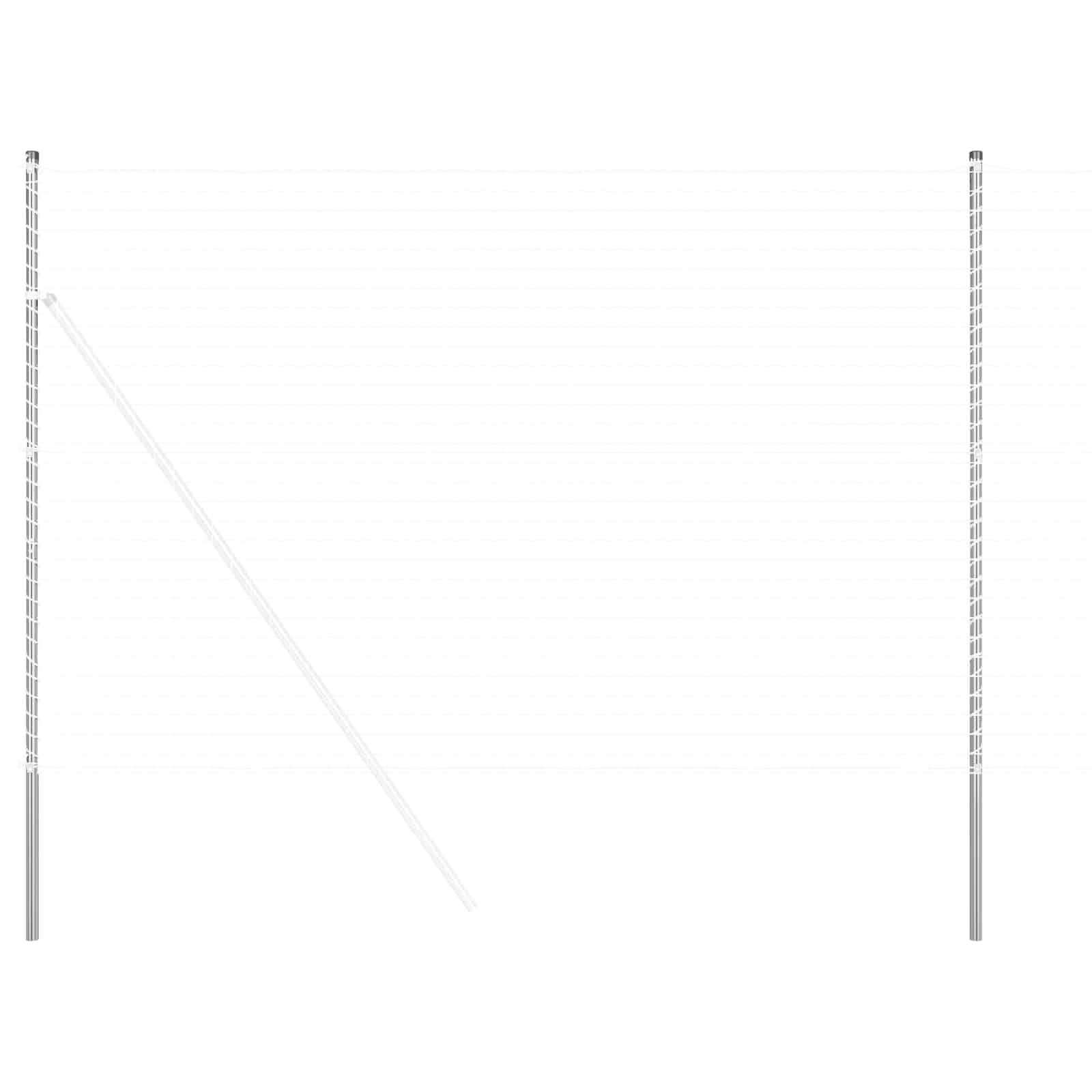 vidaXL Fence Post 12 pcs Silver Powder-coated steel 2