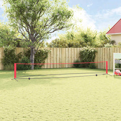 vidaXL Tennis Net Folding Black and Red 595 x 90.5 x 87 cm Polyester 3