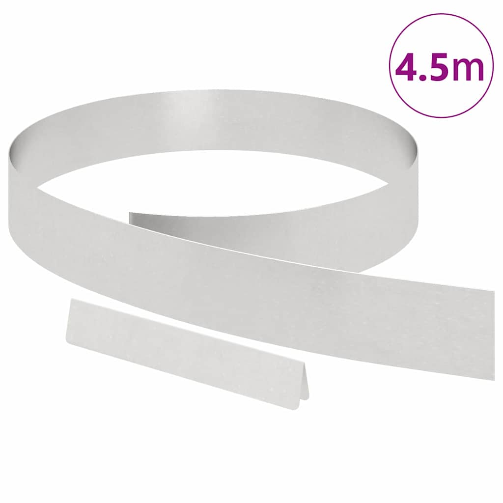 vidaXL Lawn Edging 450 x 10 cm Stainless Steel Silver 3