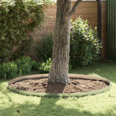 vidaXL Lawn Edging 4 pcs 450 x 15 cm Galvanised Steel Silver 1