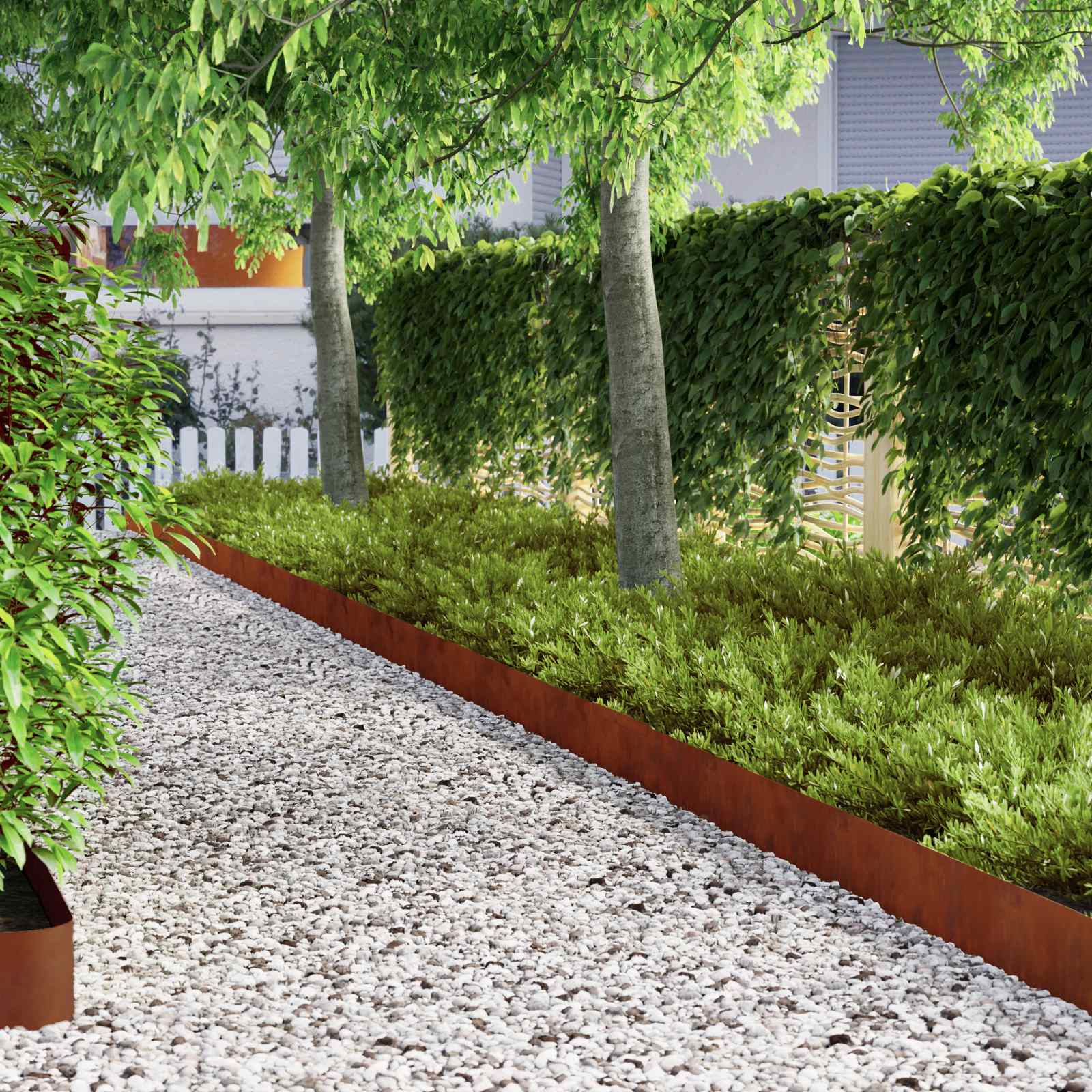vidaXL Lawn Edging 450 x 15 cm Weathering Steel Rusty 4