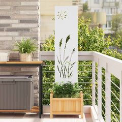 vidaXL Garden Privacy Screen White 32 x 140 cm Cold-rolled steel 1
