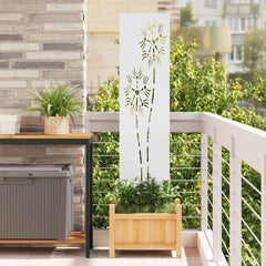 vidaXL Garden Privacy Screen White 32 x 140 cm Cold-rolled steel 1