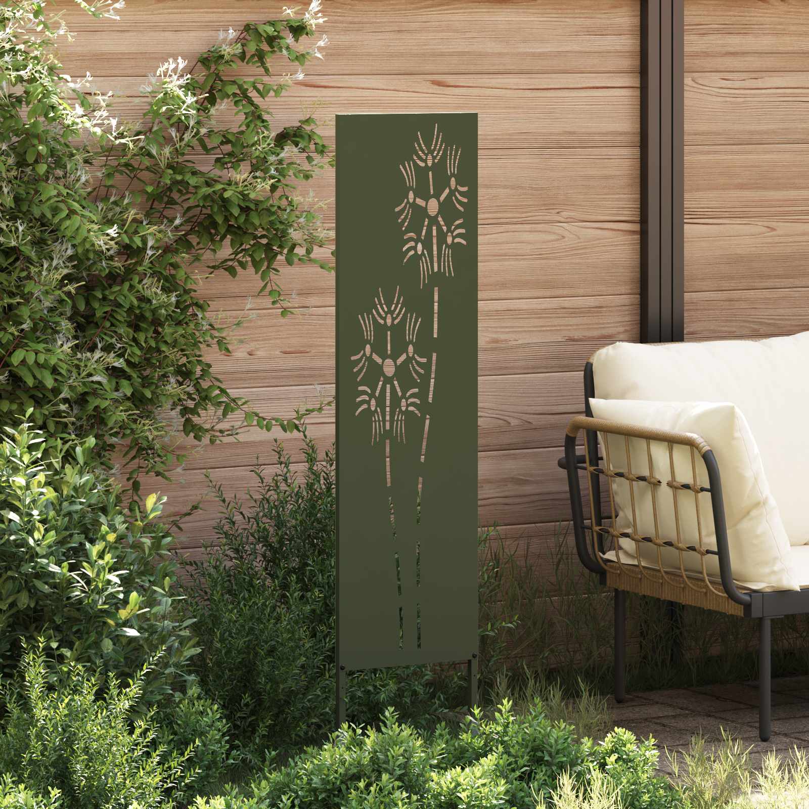 vidaXL Garden Privacy Screen Olive green 32 x 140 cm Cold-rolled steel 3