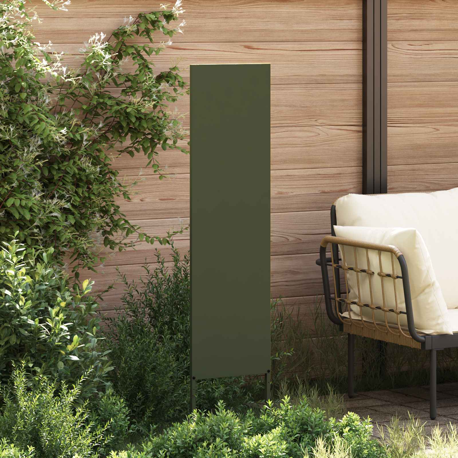 vidaXL Garden Privacy Screen Olive green 32 x 140 cm Cold-rolled steel 3