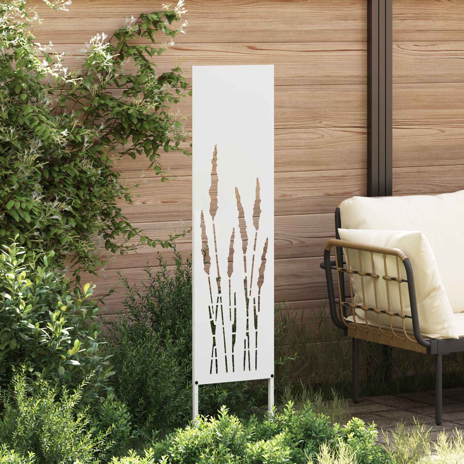 vidaXL Garden Privacy Screen White 32 x 140 cm Cold-rolled steel 3