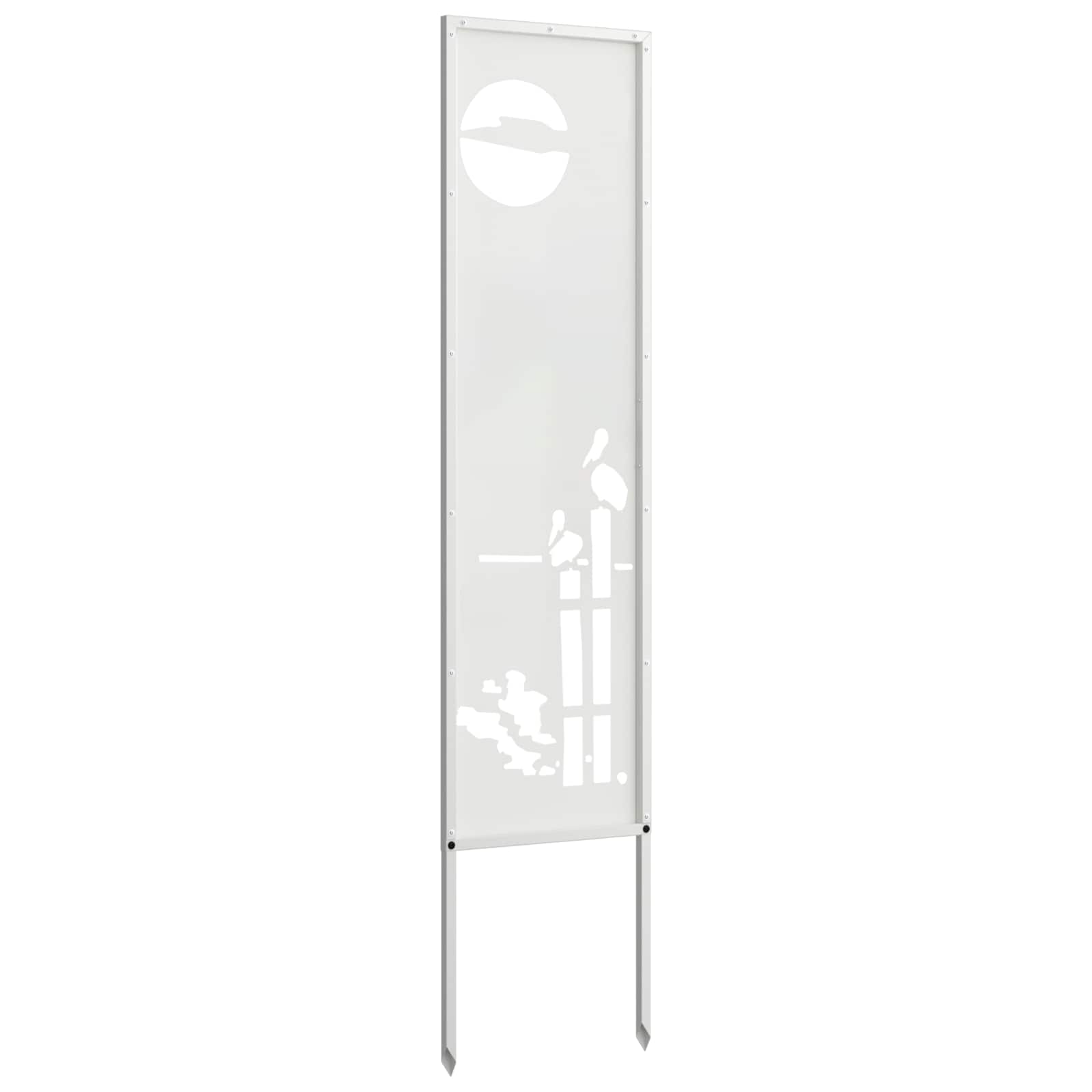 vidaXL Garden Privacy Screen White 32 x 140 cm Cold-rolled steel 6