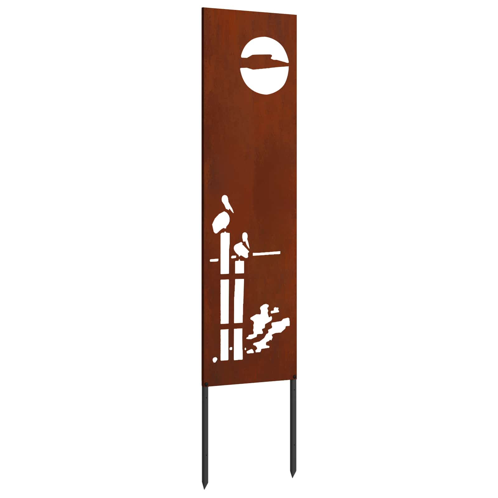 vidaXL Garden Privacy Screen Rusty 32 x 140 cm Weathering Steel 2