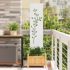 vidaXL Garden Privacy Screen White 32 x 140 cm Cold-rolled steel 1