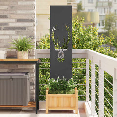 vidaXL Garden Privacy Screen Black 32 x 140 cm Cold-rolled steel 1