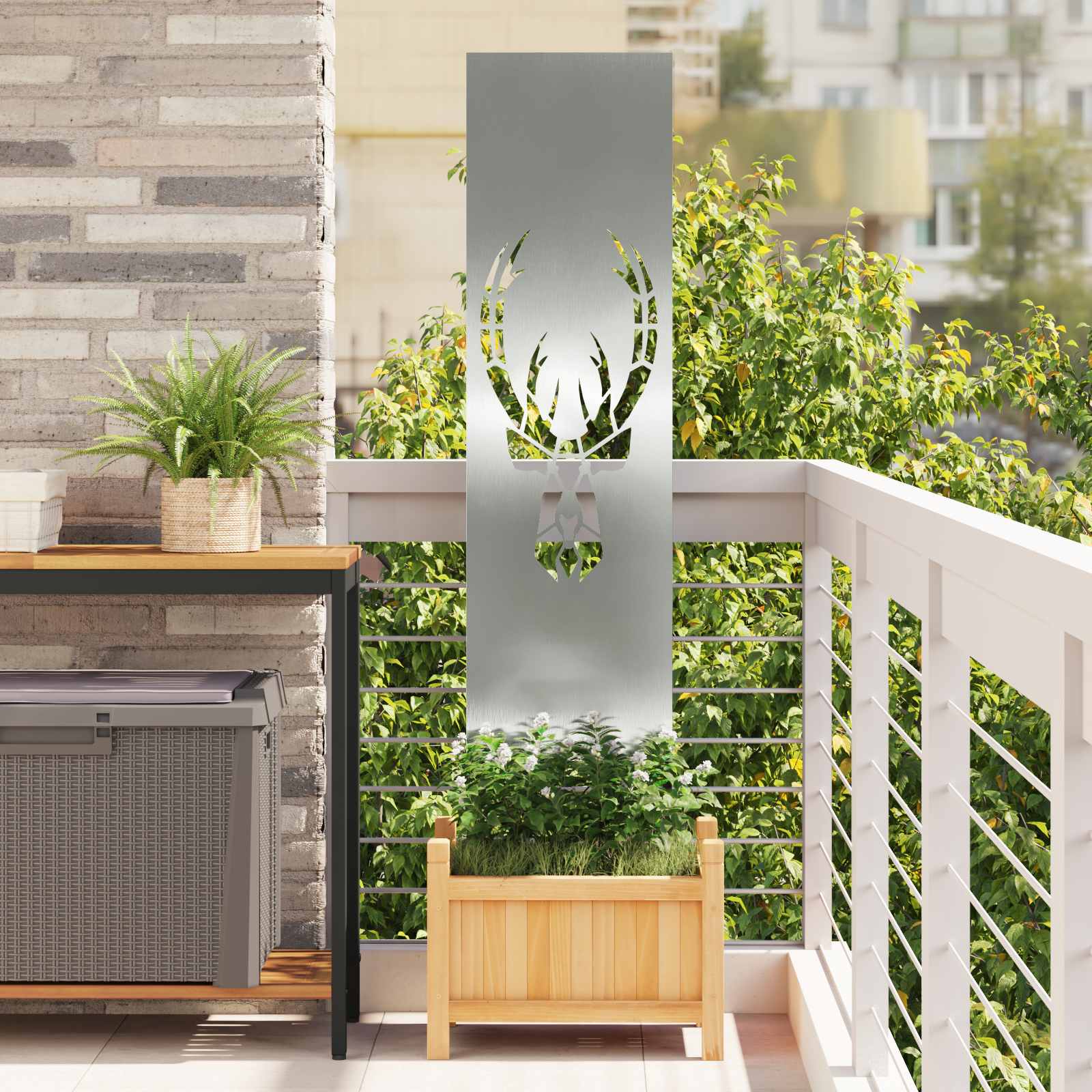 vidaXL Garden Privacy Screen Silver 32 x 140 cm Galvanised steel 1