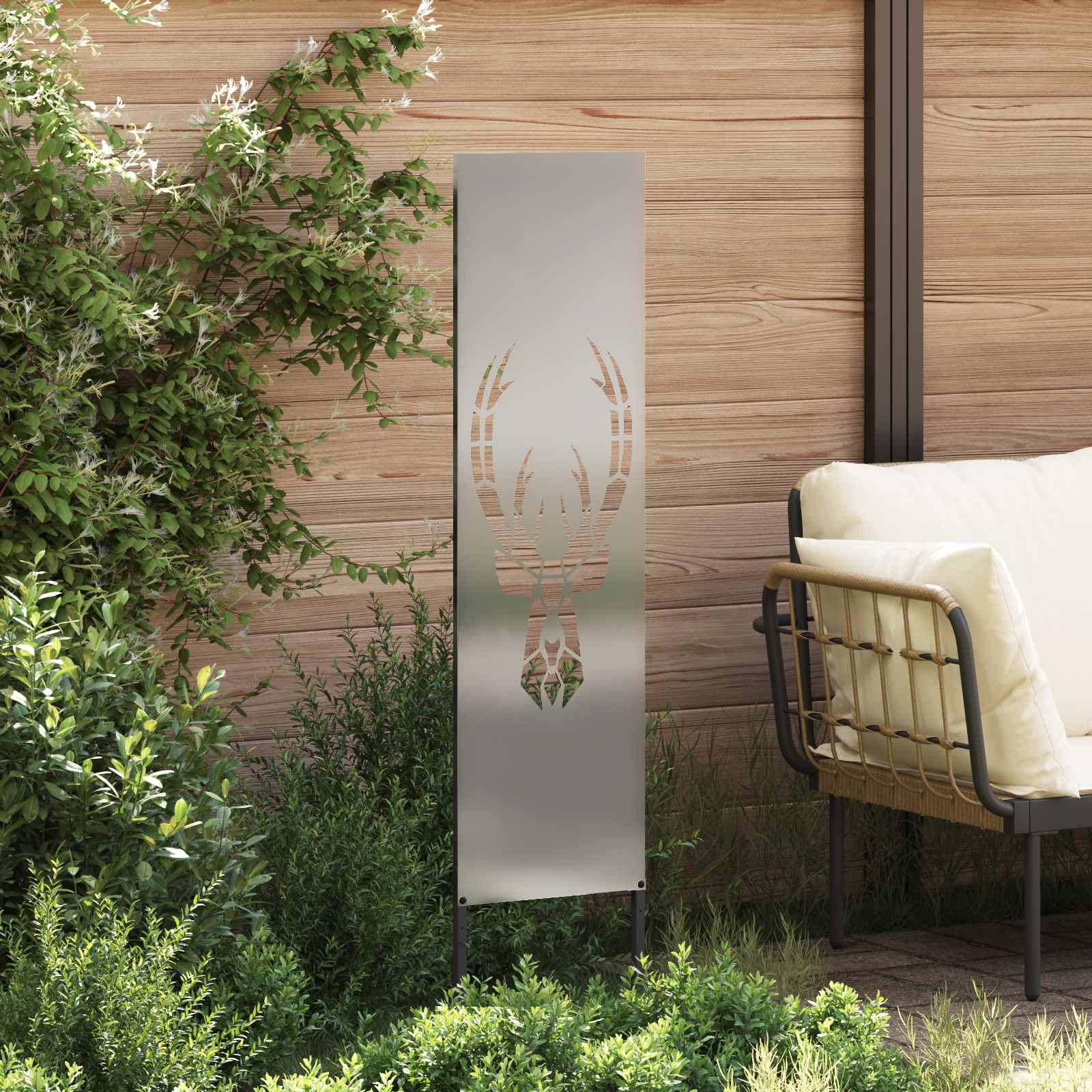 vidaXL Garden Privacy Screen Silver 32 x 140 cm Galvanised steel 3