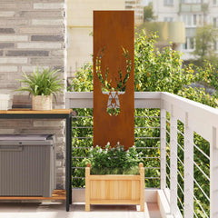 vidaXL Garden Privacy Screen Rusty 32 x 140 cm Weathering Steel 1