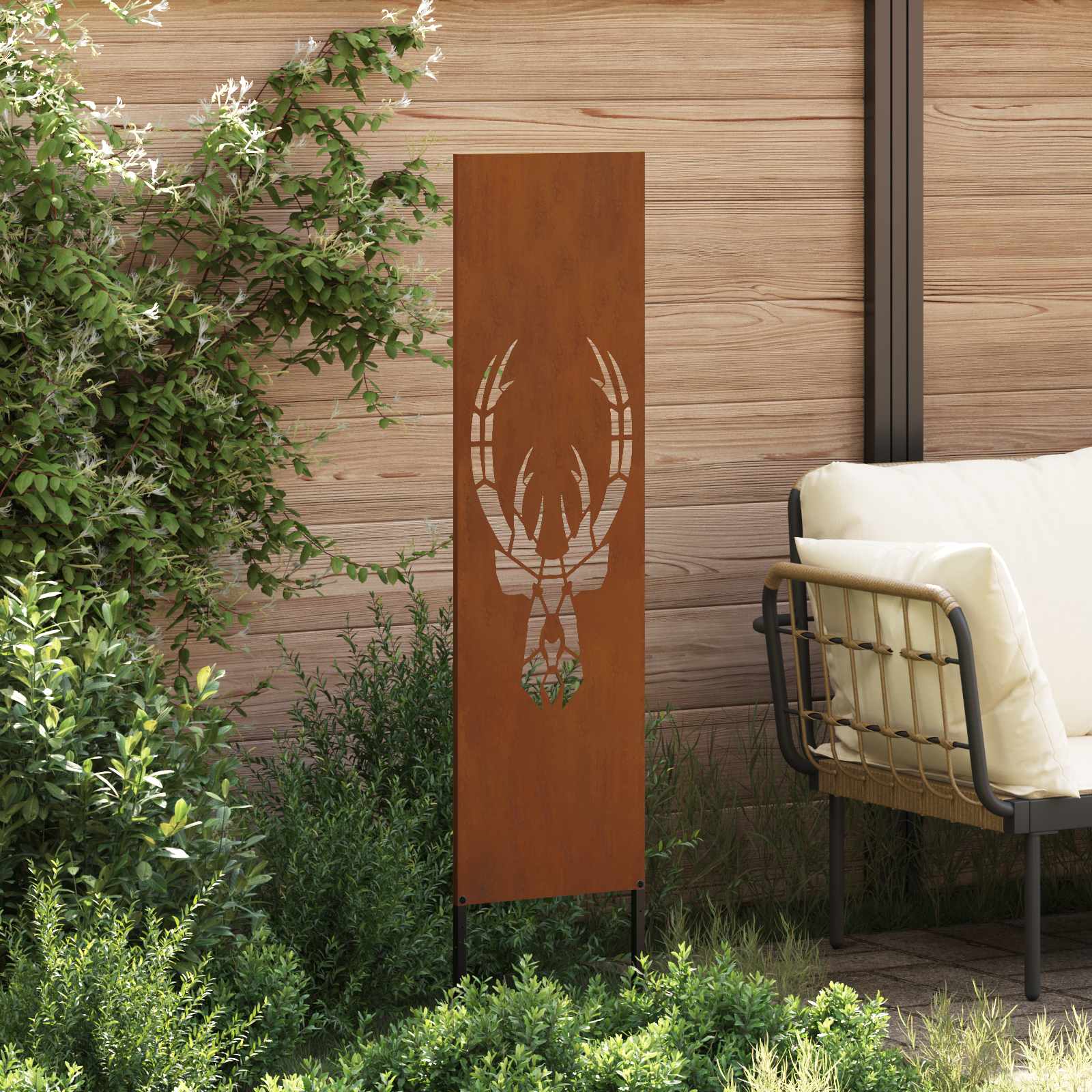 vidaXL Garden Privacy Screen Rusty 32 x 140 cm Weathering Steel 3