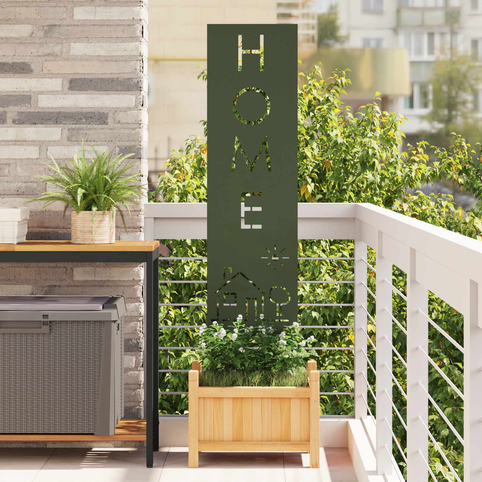vidaXL Garden Privacy Screen Olive green 32 x 140 cm Cold-rolled steel 1