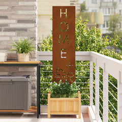 vidaXL Garden Privacy Screen Rusty 32 x 140 cm Weathering Steel 1